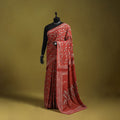 Red - bindaas art natural dyed cotton saree 20 - handcrafted