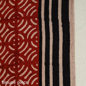 Buy Red Bindaas Art Natural Dyed Cotton Block Print Saree