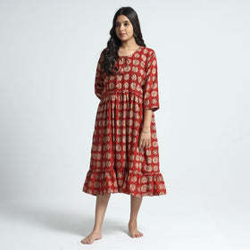  Bindaas Art Block Printed Cotton Dress l iTokri.com