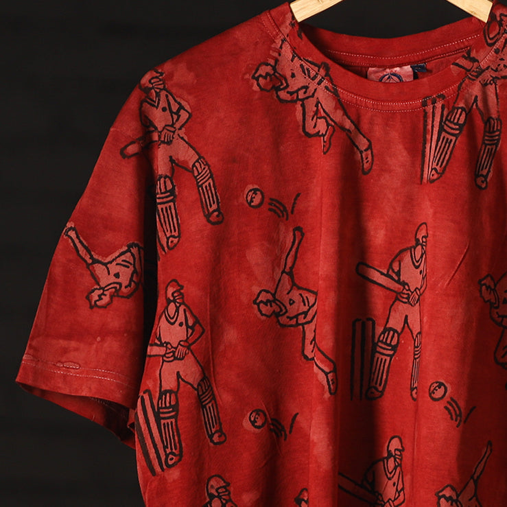 Buy Bindaas Block Art Printed Cotton Round Neck T-shirt Online at iTokri.com