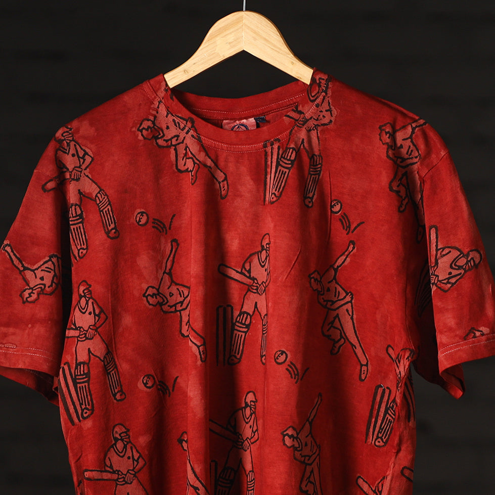 Buy Bindaas Block Art Printed Cotton Round Neck T-shirt Online at iTokri.com