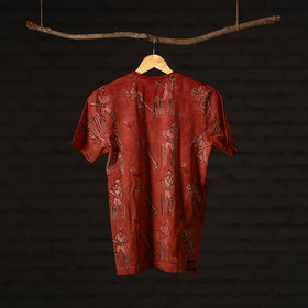  Bindaas Block Art Prints Natural Dyed Cotton Round Neck T-shirt 