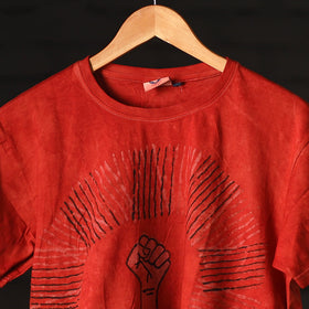Buy Block Art Prints Natural Dyed Cotton Round Neck T-shirt Online at iTokri.com