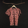 Buy Red Block Art Prints Natural Dyed Cotton Round Neck T-shirt