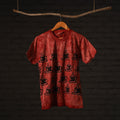 Buy Bindaas Natural Dyed Art Block Print Round Neck T-shirt in Pure Cotton Online at iTokri.com