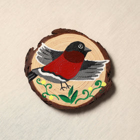 Birds - handpainted pine wood coaster (set of 4) 02