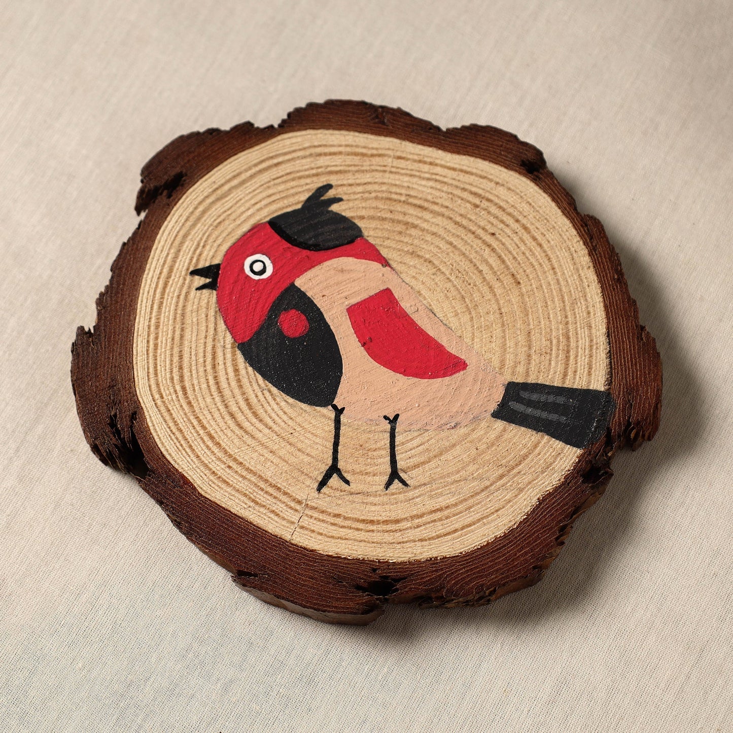 Birds - handpainted pine wood coaster (set of 4) 04
