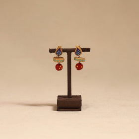 Bishnupur handpainted terracotta earrings 119 - handcrafted