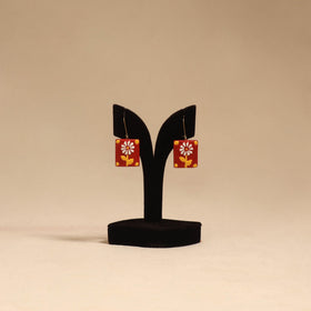 Bishnupur handpainted terracotta earrings 128 - handcrafted