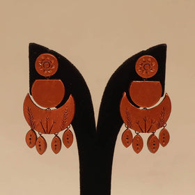 Bishnupur handpainted terracotta earrings 137 - handcrafted