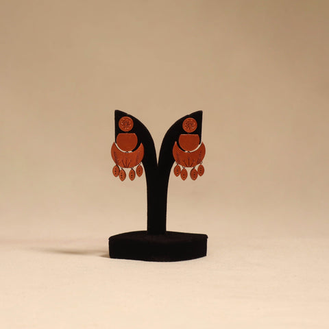 Bishnupur handpainted terracotta earrings 137 - handcrafted