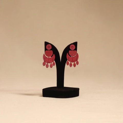 Bishnupur handpainted terracotta earrings 139 - handcrafted