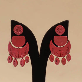 Bishnupur handpainted terracotta earrings 139 - handcrafted