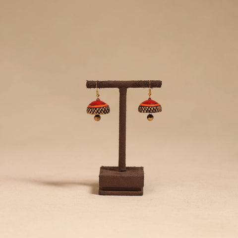 Bishnupur handpainted terracotta jhumki earrings 162