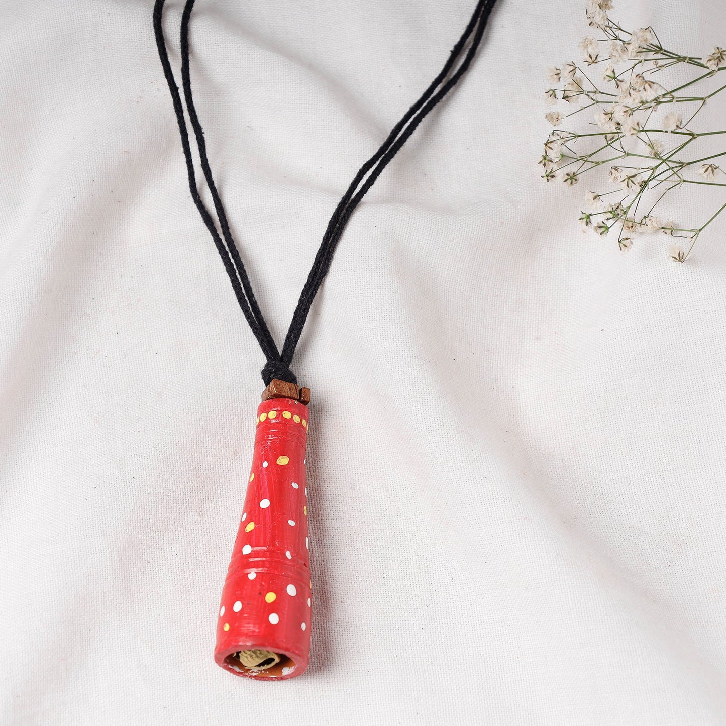 handpainted terracotta necklace