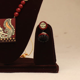 Bishnupur handpainted terracotta necklace set 01