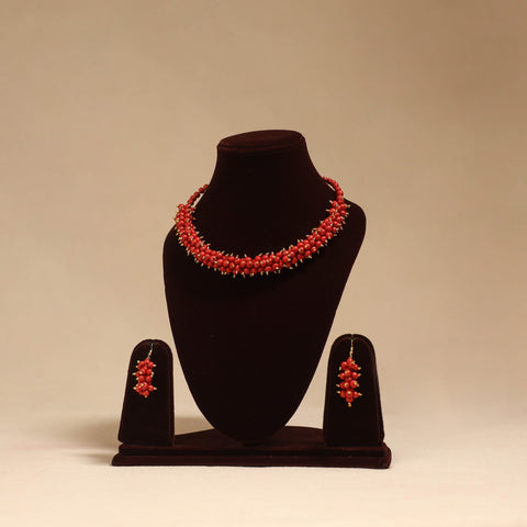 Bishnupur handpainted terracotta necklace set 24