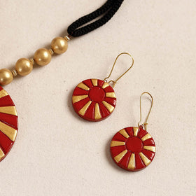  Bishnupur Handpainted Terracotta Necklace Set 