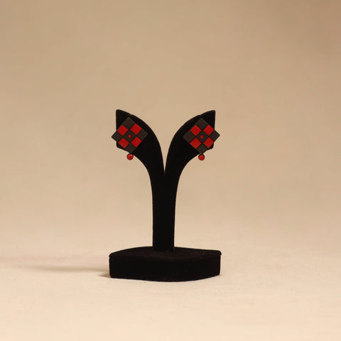 Bishnupur handpainted terracotta stud earrings 172