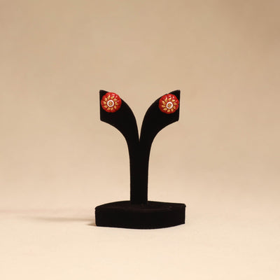 Bishnupur handpainted terracotta stud earrings 41