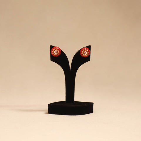 Bishnupur handpainted terracotta stud earrings 41