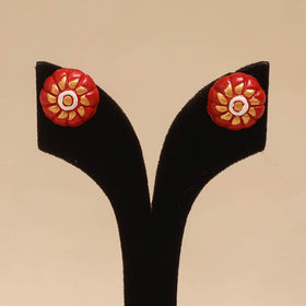 Bishnupur handpainted terracotta stud earrings 41