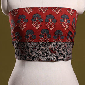 Block print cotton ajrakh blouse piece 21 - handcrafted