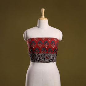 Block print cotton ajrakh blouse piece 21 - handcrafted