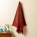 Red Block Print Cotton Ajrakh Handloom Towel