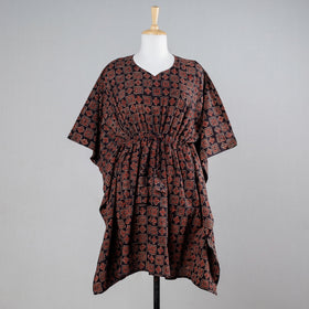  Red Block Print Cotton Ajrakh Kaftan 