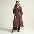 Buy Block Print Cotton Flared Ajrakh Kurta with Palazzo Set