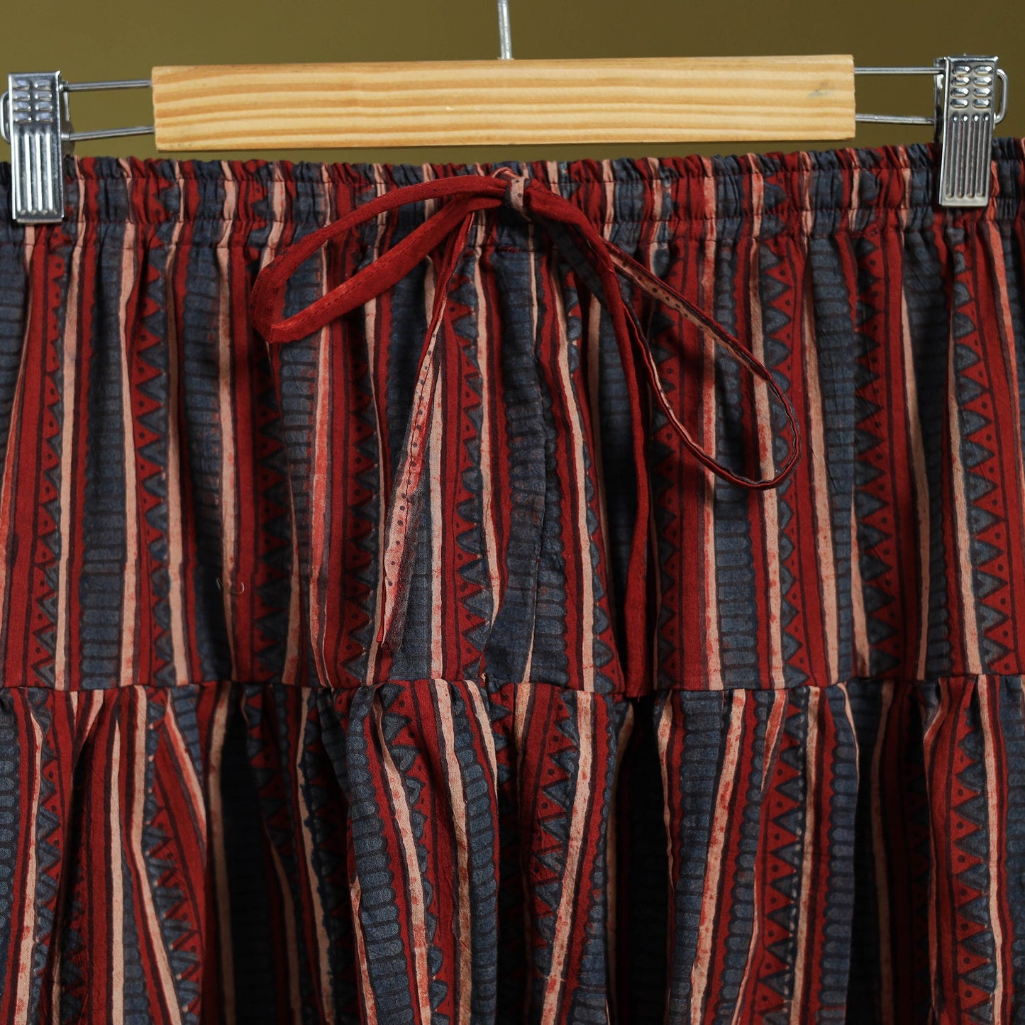 Red - cotton natural dyed salwar 01 - handcrafted