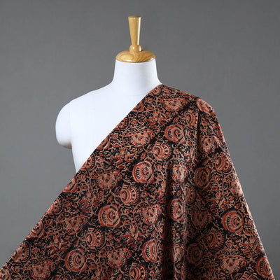  Red Block Print Cotton Pedana Kalamkari Fabric Online 