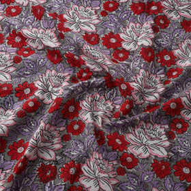 Red - cotton sanganeri fabric 07 - handcrafted