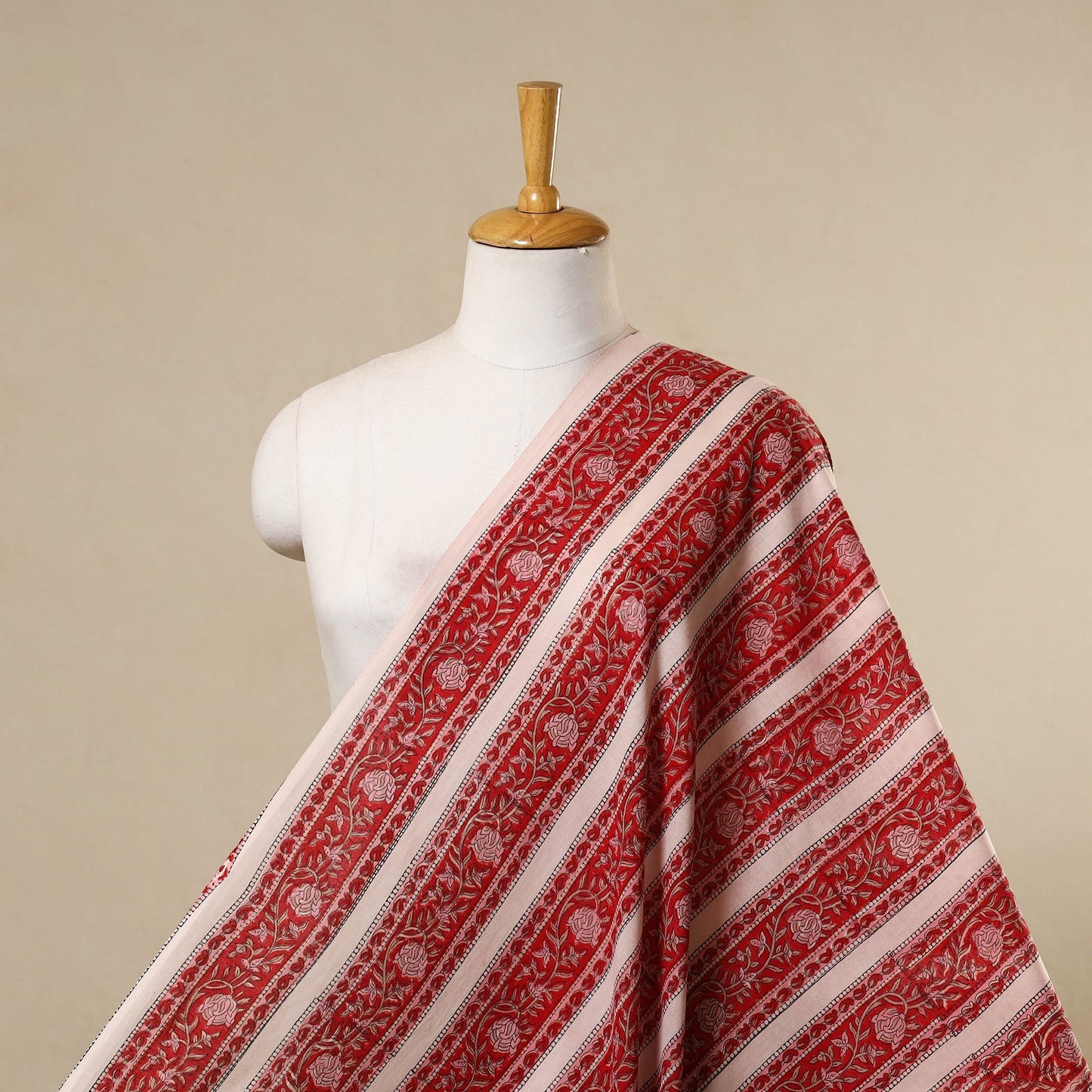 Red - cotton sanganeri fabric 16 - handcrafted