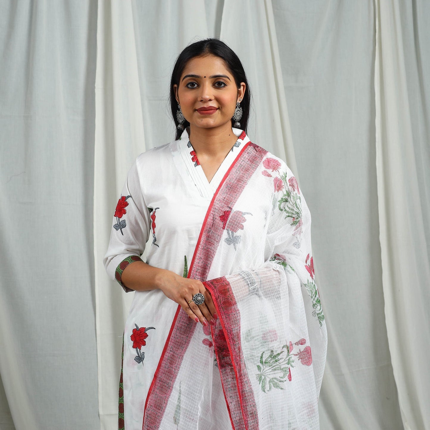  Block Print Cotton Sanganeri Kurta Set