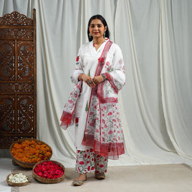  Block Print Cotton Sanganeri Kurta Set
