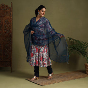 Red Block Print Cotton Sanganeri Kurta Set (Set of 3)