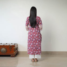 Buy Red Sanganeri Print Kurta for Women
