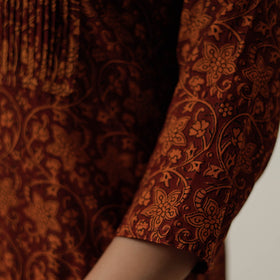 Buy Block Print Mul Cotton Straight Bagh Kurta For Women