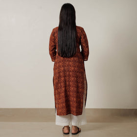 Buy Block Print Mul Cotton Straight Bagh Kurta For Women