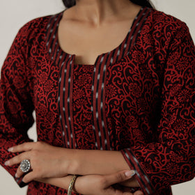  Block Print Mul Cotton Straight Bagh Kurta For Women