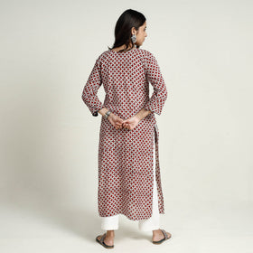 Buy Block Print Mul Cotton Straight Bagh Kurta For Women