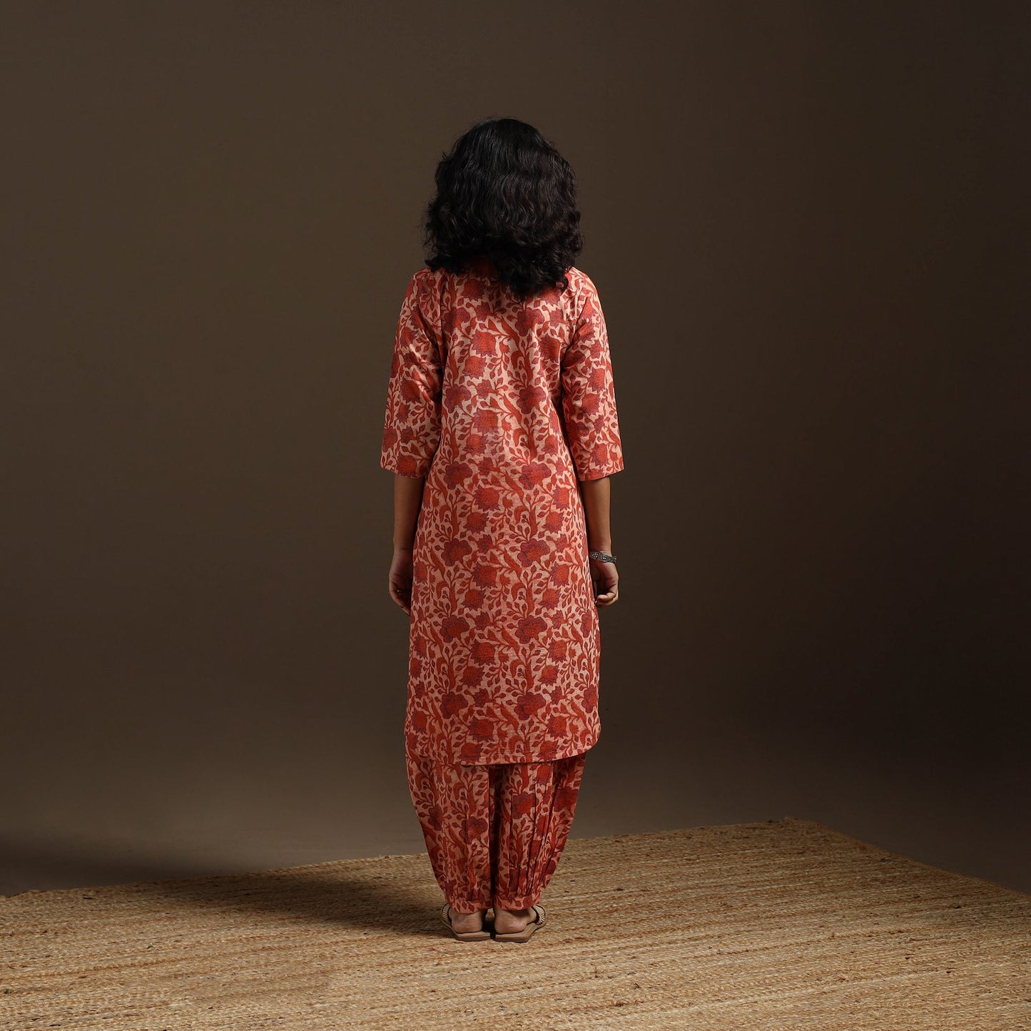 Red - natural dyed cotton vanaspati bagru co-ord set 03