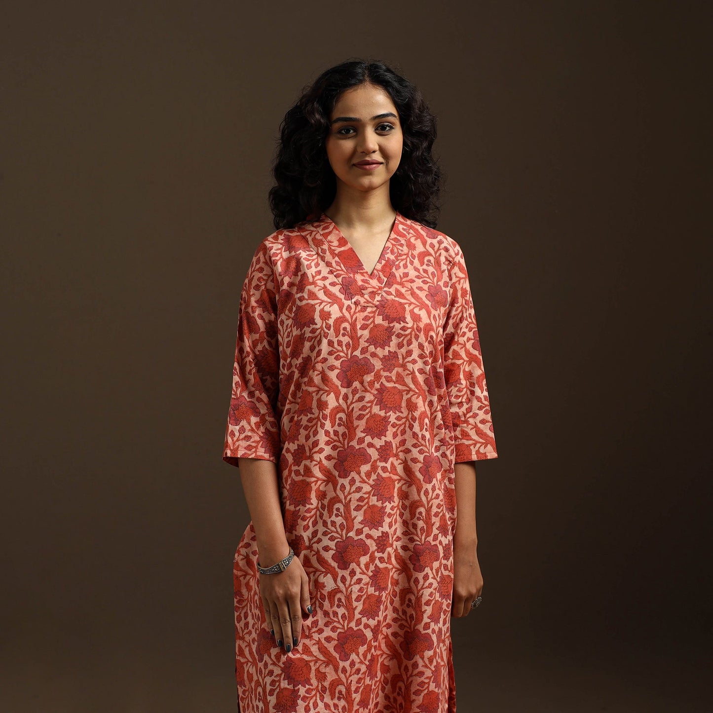 Red - natural dyed cotton vanaspati bagru co-ord set 03