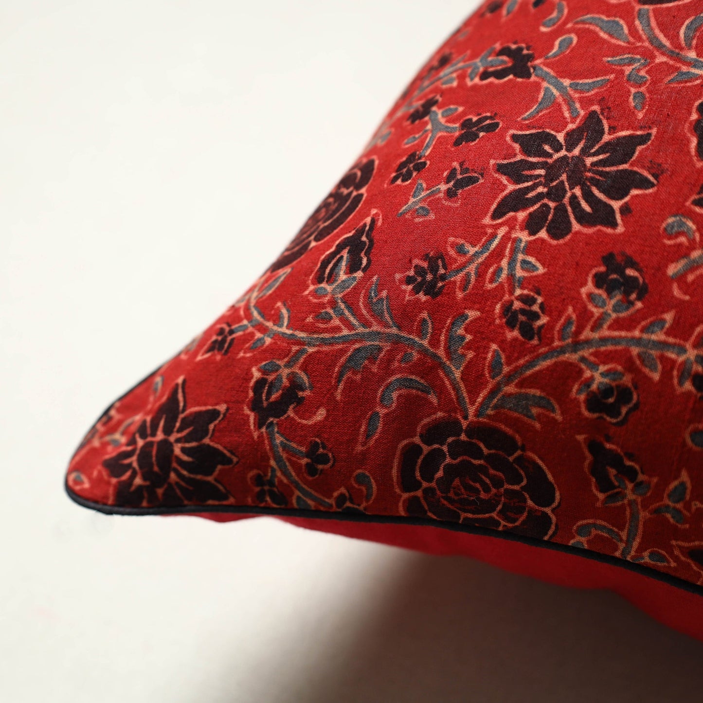 Authentic Red Ajrakh Cushion Cover 