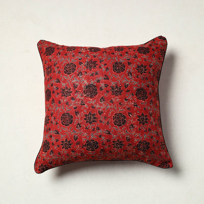 Authentic Red Ajrakh Cushion Cover 