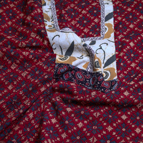 Buy Block Print Cotton Ajrakh Kurta Material Online