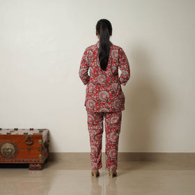 Buy Red Block Print Cotton Bagru Co-Ord Set 