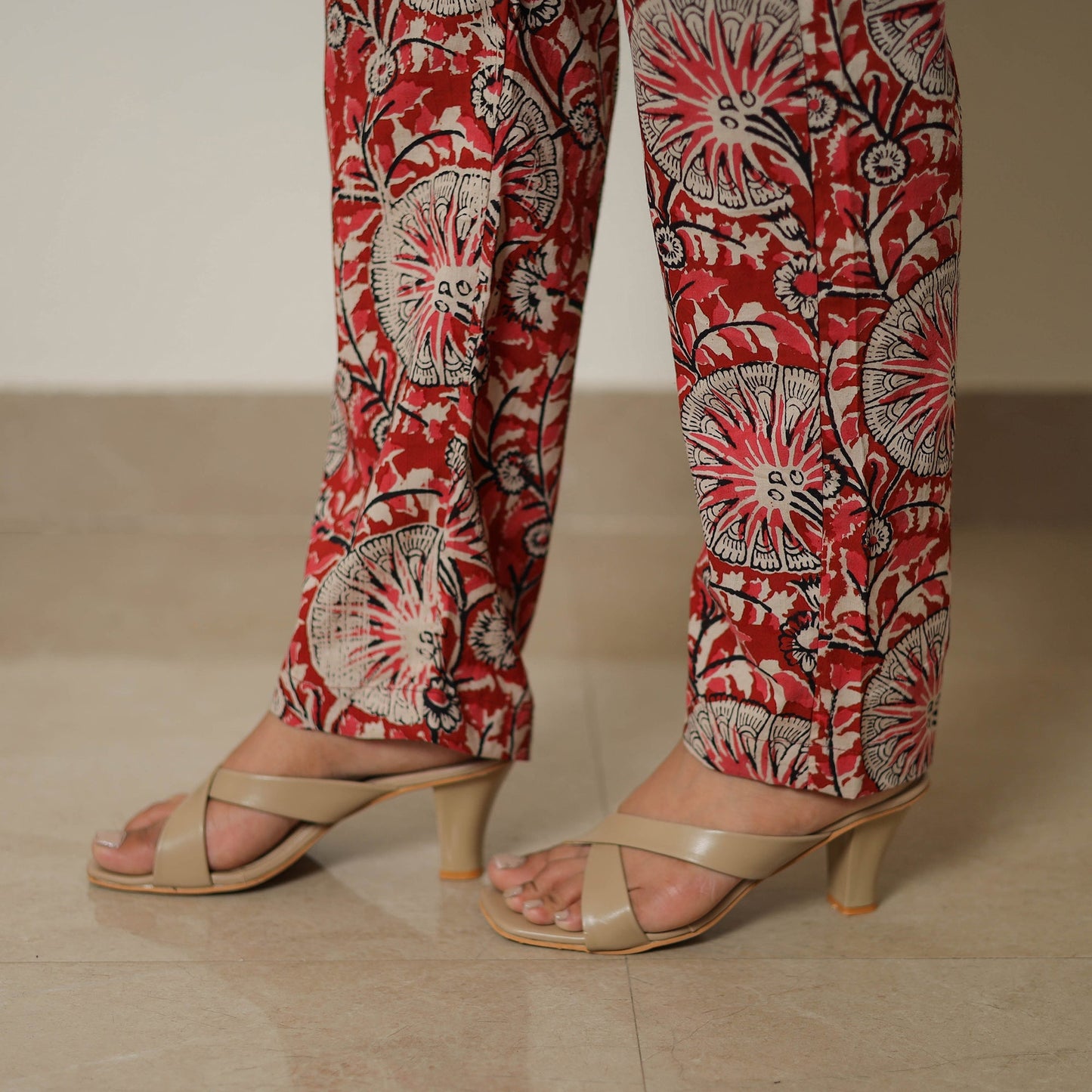 Buy Red Block Print Cotton Bagru Co-Ord Set 
